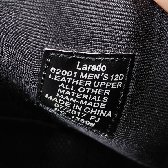 Laredo Long Haul Western Boots Mens 12D 12 D Black Leather Side Zip Ankle 62001 main image 6